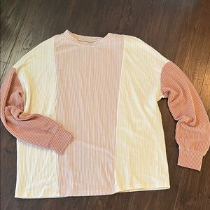 Color block ribbed shirt